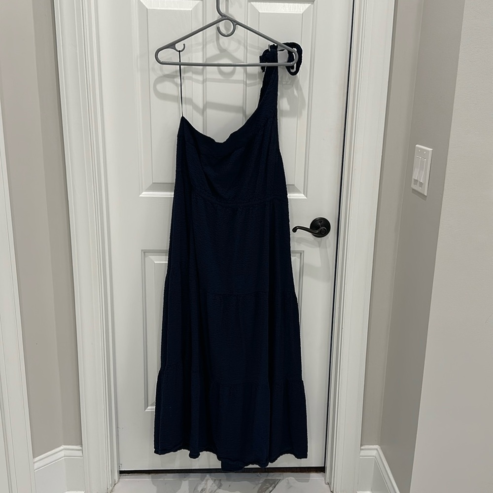 Navy off the shoulder cotton Crown & Ivy dress